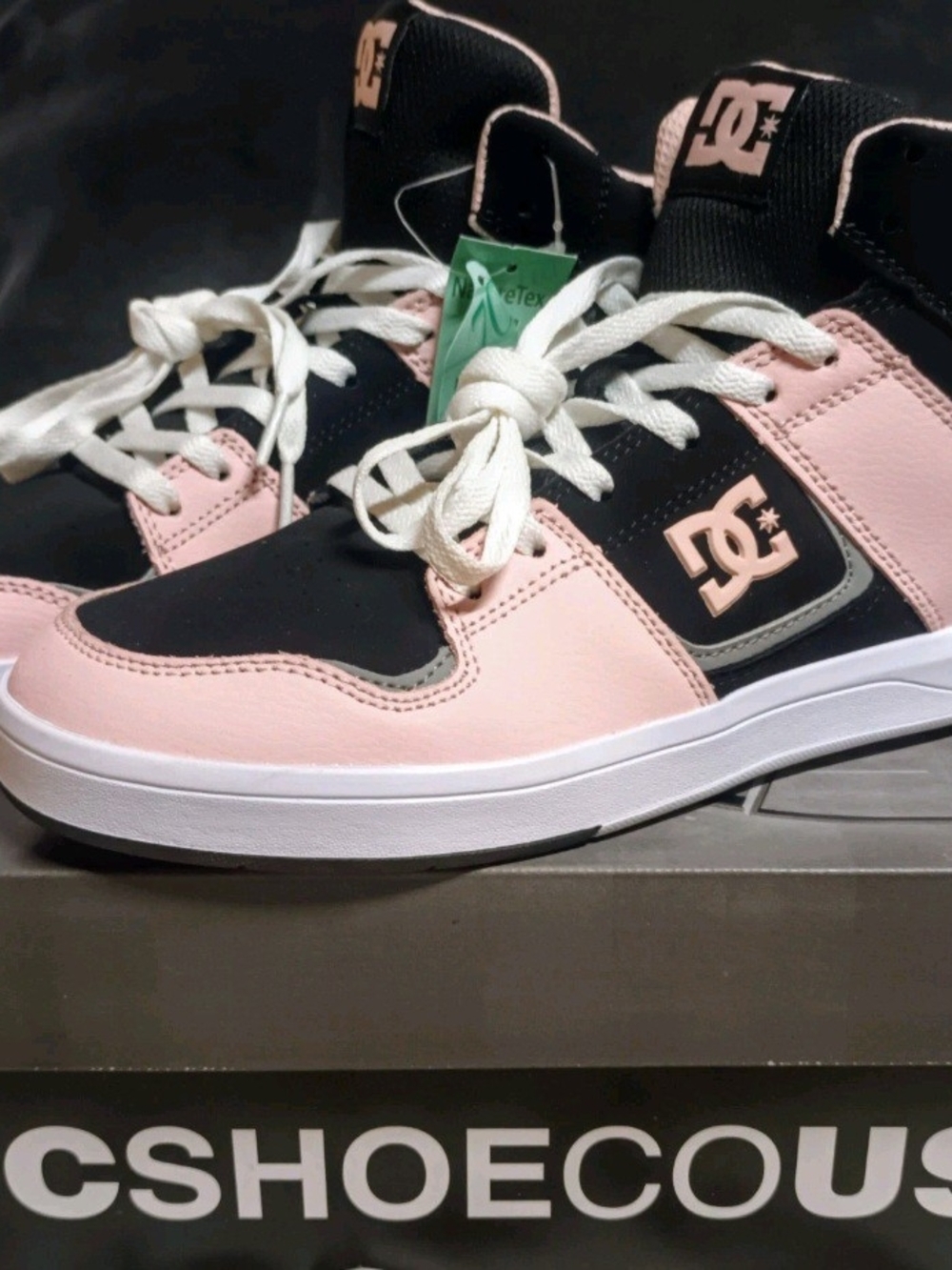 DC Women’s Pink and Black High-Top Sneakers